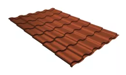 Металлочерепица Grand Line Кредо (Kredo) 0.5 Satin Matt TX RAL 8004 терракота. Цена: 853 руб. Артикул: 30149