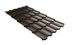 Металлочерепица Grand Line Квинта плюс 3D (Kvinta Plus 3D) 0,5 PurLite Matt RR 32 темно-коричневый. Цена: 951 руб. Артикул: 30204