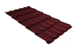 Металлочерепица Grand Line Квинта плюс (Kvinta Plus) 0,5 Satin Matt TX RAL 3005 красное вино. Цена: 1031 руб. Артикул: 30184