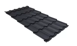 Металлочерепица GL Квинта плюс (Kvinta Plus) 0,5 PurPro RAL 7024 мокрый асфальт. Цена: 1059 руб. Артикул: 30177