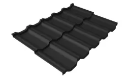 Металлочерепица Grand Line Квинта Уно (Kvinta Uno) 0,5 Satin Matt TX RAL 7016 антрацитово-серый. Артикул: 30254