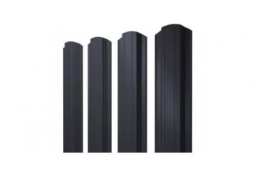 Штакетник Grand Line Прямоугольный фигурный 0,45 PE Double RAL 7024 Мокрый асфальт купить в краснодаре