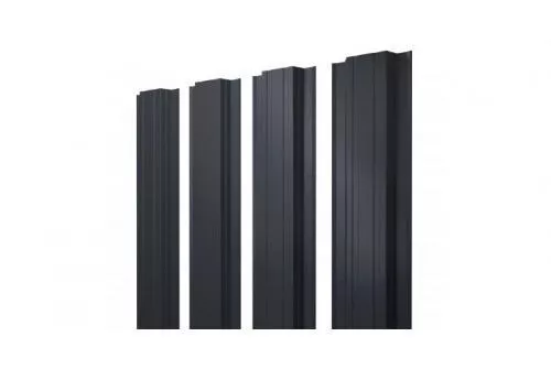 Штакетник Grand Line Прямоугольный 0,45 PE Double RAL 7024 Мокрый асфальт купить в краснодаре