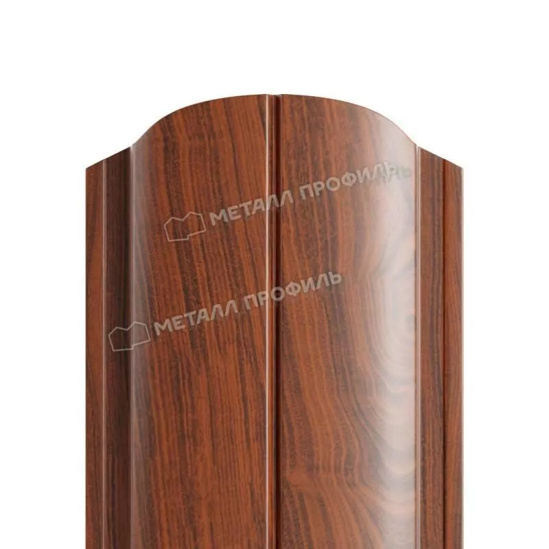 Штакетник Металл Профиль ELLIPSE-O (Закругленный) ECOSTEEL Matt 0,5 мм Мореный Дуб купить в краснодаре