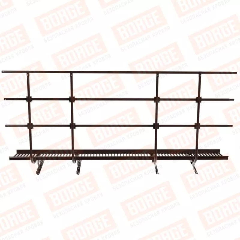 Мостик переходной с ограждением BORGE Н-120см, 3м, для фальцевой кровли, коричневый шоколад (RAL 8017) купить в краснодаре