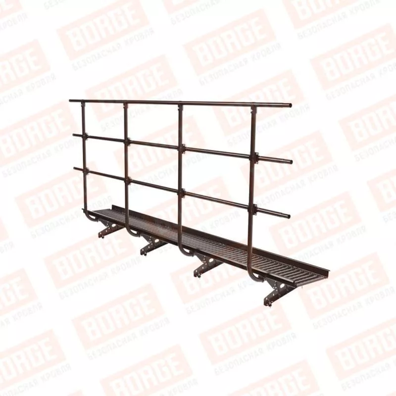 Мостик переходной с ограждением BORGE Н-120см, 3м, коричневый шоколад (RAL 8017) купить в краснодаре