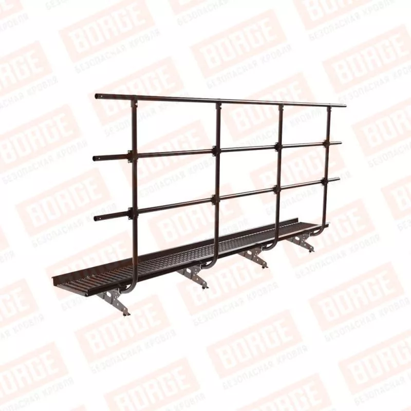 Мостик переходной с ограждением BORGE Н-120см, 3м, коричневый шоколад (RAL 8017) купить в краснодаре