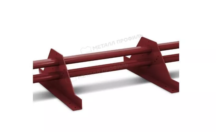 Снегозадержатель трубчатый Металл Профиль 3,0 м. 4 опоры, h-150 мм. RAL 3011 Коричнево-красный купить в краснодаре