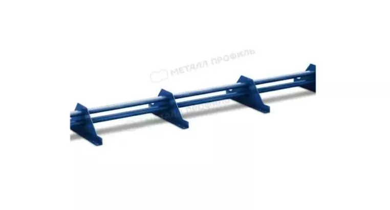 Снегозадержатель трубчатый Металл Профиль 3,0 м. 4 опоры, h-150 мм. RAL 5005 Синий насыщенный купить в краснодаре