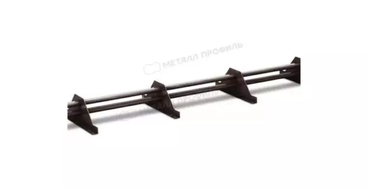 Снегозадержатель трубчатый Металл Профиль 3,0 м. 4 опоры, h-150 мм. RAL 8017 Коричневый шоколад купить в краснодаре