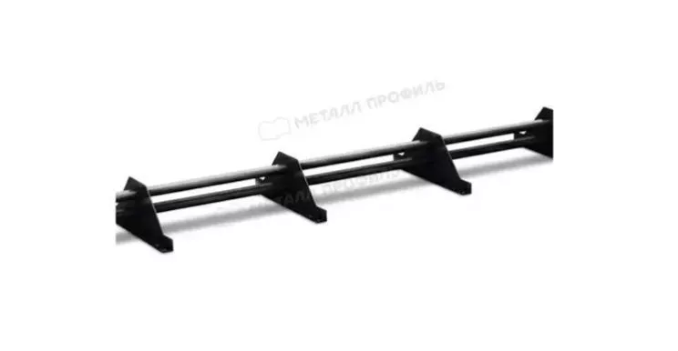 Снегозадержатель трубчатый Металл Профиль 3,0 м. 4 опоры, h-150 мм. RAL 9005 Черный темный купить в краснодаре