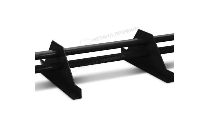 Снегозадержатель трубчатый Металл Профиль 3,0 м. 4 опоры, h-150 мм. RAL 9005 Черный темный купить в краснодаре