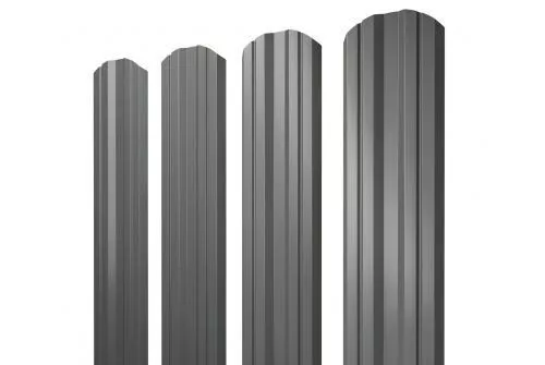 Штакетник Grand Line Twin фигурный 0,45 PE RAL 7005 Мышино-серый купить в краснодаре