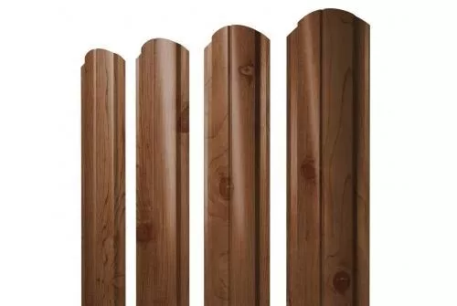 Штакетник Grand Line Slim Полукруглый фигурный 0,45 Print Elite Nutwood Орех купить в краснодаре