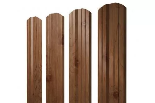 Штакетник Grand Line Twin фигурный 0,45 Print Elite Nutwood Орех купить в краснодаре