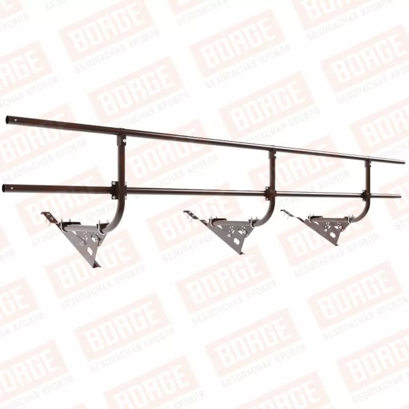 Ограждение кровельное BORGE H-60см, 3м, для черепичной кровли, коричневый шоколад (RAL 8017) купить в краснодаре