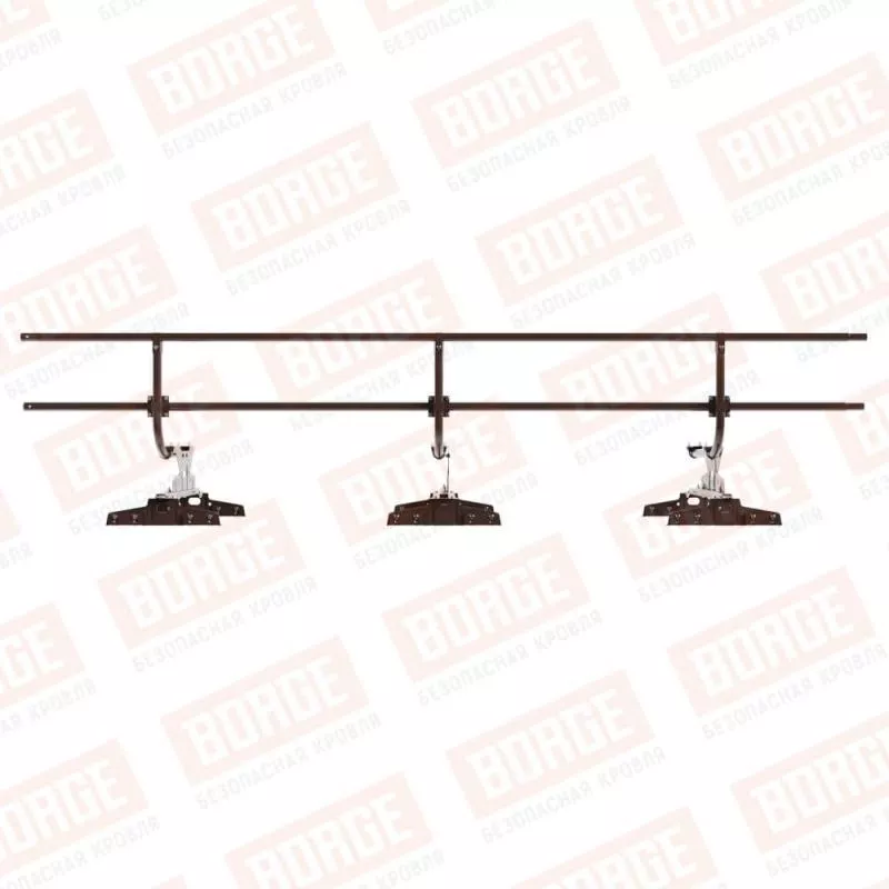 Ограждение кровельное BORGE H-60см, 3м, для параллельного фальца, коричневый шоколад (RAL 8017) купить в краснодаре