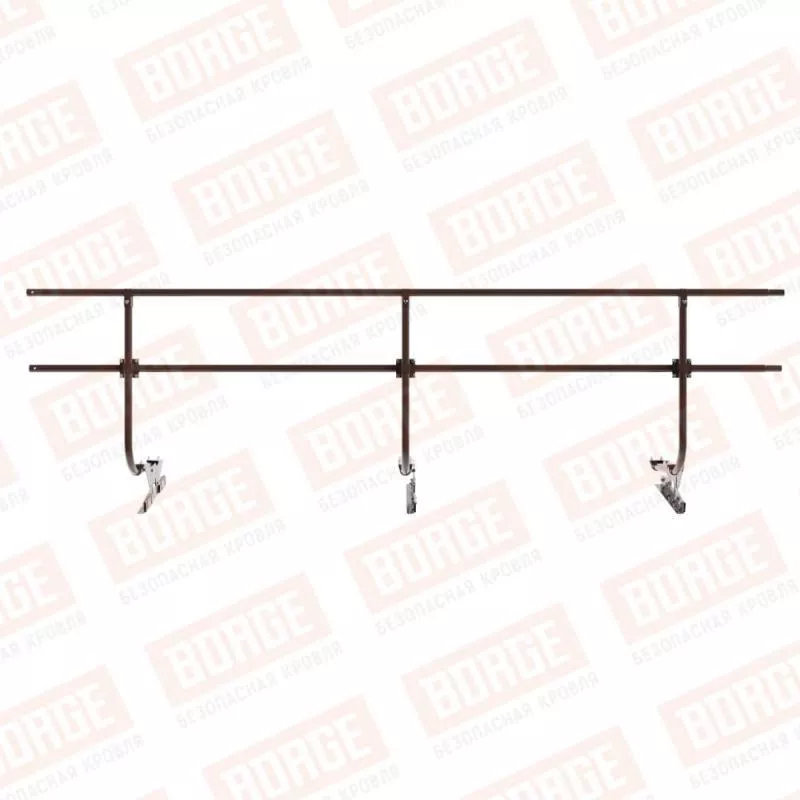 Ограждение кровельное BORGE H-90см, 3м, для фальцевой кровли, коричневый шоколад (RAL 8017) купить в краснодаре