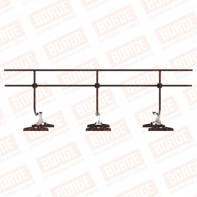 Ограждение кровельное BORGE H-90см, 3м, для параллельного фальца, коричневый шоколад (RAL 8017) купить в краснодаре