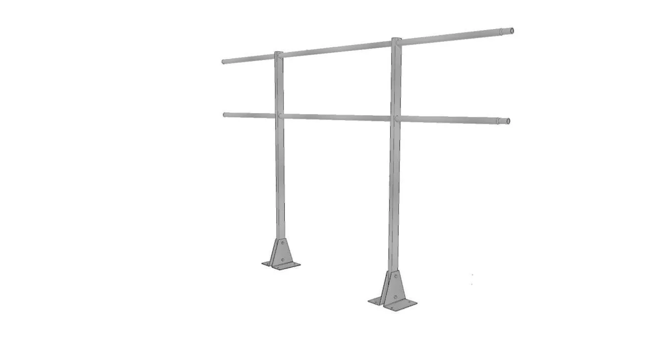 Ограждение кровельное для парапета на плоскую кровлю RAL 9006 (2,0х1,2м) купить в краснодаре