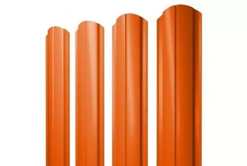 Штакетник Grand Line Slim Полукруглый фигурный 0,45 PE RAL 2004 Оранжевый купить в краснодаре