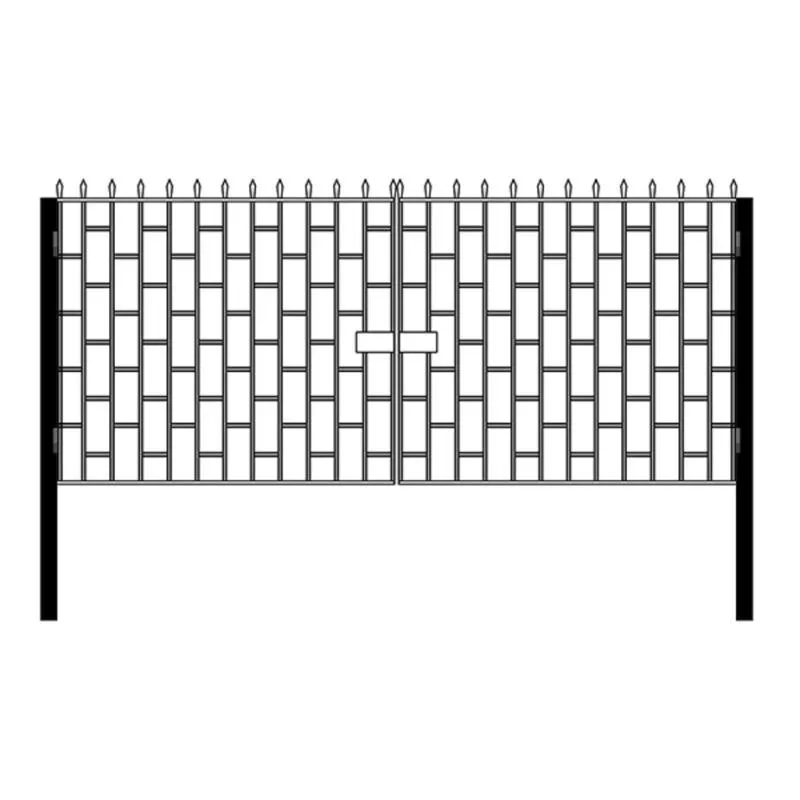 Ворота распашные Плецер проф труба 40х20мм Ш - 4000мм В-1700мм со столбами грунт черный. купить в краснодаре