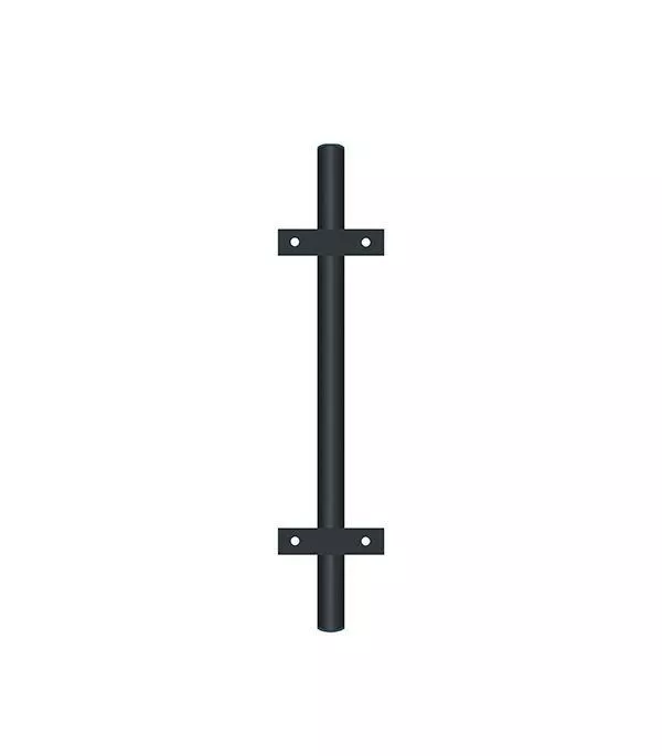 Столб заборный d51 Н-3000мм с планками, грунт черный купить в краснодаре