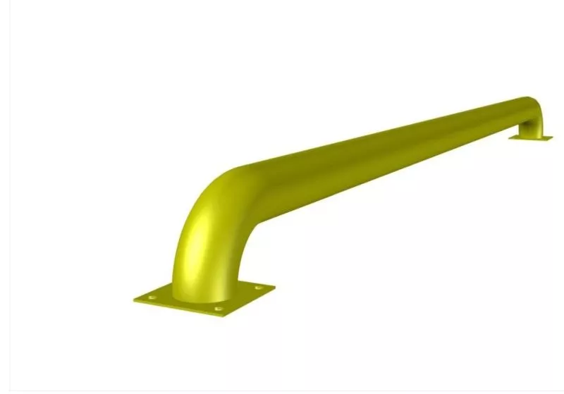 Колесоотбойник стальной П-образный Д- 2000мм В- 140 мм D- 76 мм с пластиной 120х120 купить в краснодаре