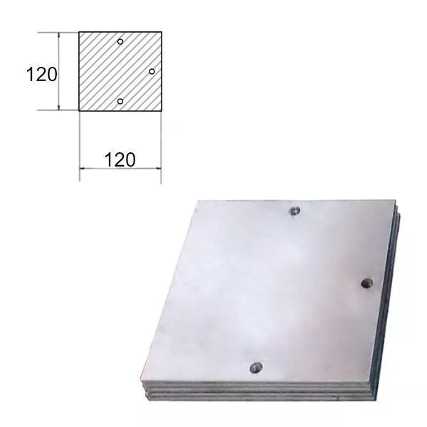 Пластина 120х120х3мм. 3 отверстия (200) купить в краснодаре