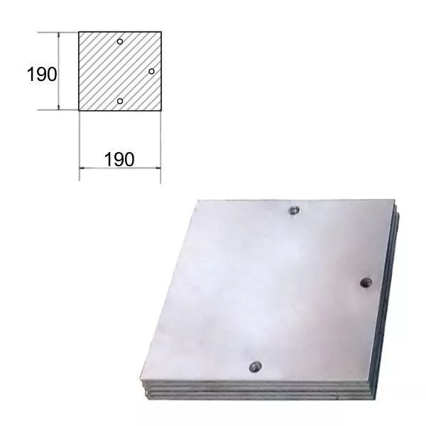 Пластина 190х190х4мм. 3 отверстия (128) купить в краснодаре