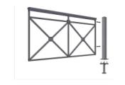 Столб для пешеходного ограждения Крест 80х80, В-1200мм с пластиной, цинк – Купить оптом и в розницу