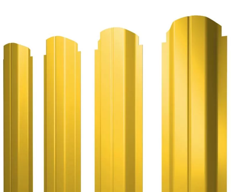 Штакетник Grand Line П-образный А фигурный 0,45 PE RAL 1018 Цинково-желтый купить в краснодаре