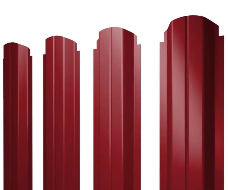 Штакетник Grand Line П-образный А фигурный 0,45 PE RAL 3003 Рубиново-красный купить в краснодаре