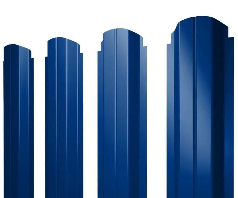 Штакетник Grand Line П-образный B фигурный 0,45 PE RAL 5002 Ультрамариново-синий купить в краснодаре