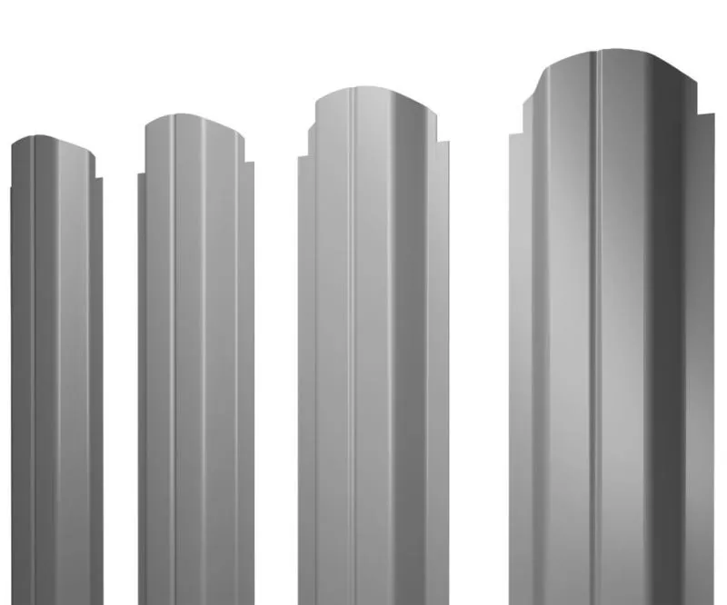 Штакетник Grand Line П-образный B фигурный 0,45 PE RAL 7004 Сигнальный серый купить в краснодаре