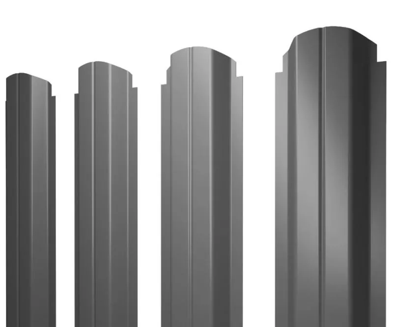 Штакетник Grand Line П-образный А фигурный 0,45 PE RAL 7005 Мышино-серый купить в краснодаре