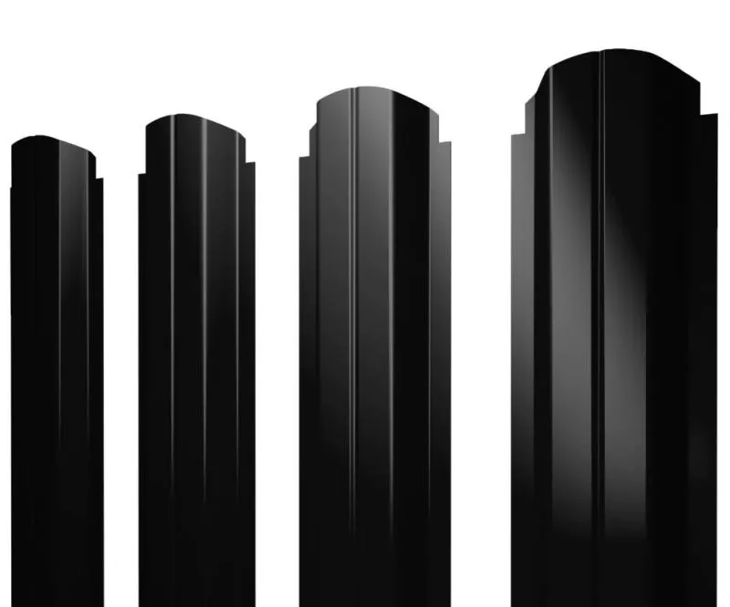 Штакетник Grand Line П-образный А фигурный 0,5 Quarzit Lite  RAL 9005 Черный купить в краснодаре