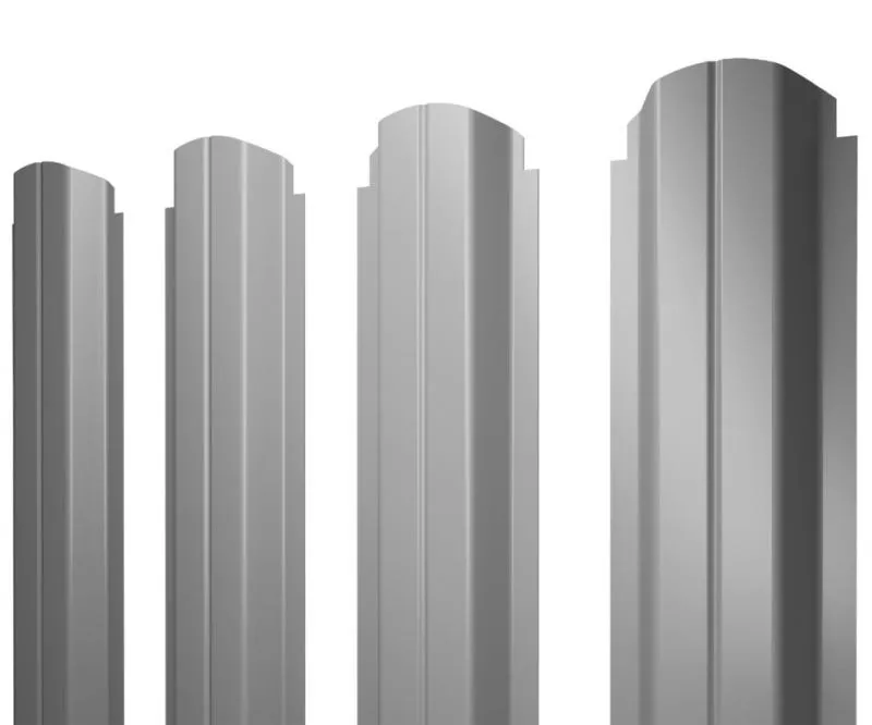 Штакетник Grand Line П-образный А фигурный 0,5 Satin RAL 9006 Бело-алюминиевый купить в краснодаре