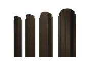 Штакетник Grand Line П-образный А фигурный 0,5 Quarzit Lite  RR 32 Темно-коричневый – Купить оптом и в розницу