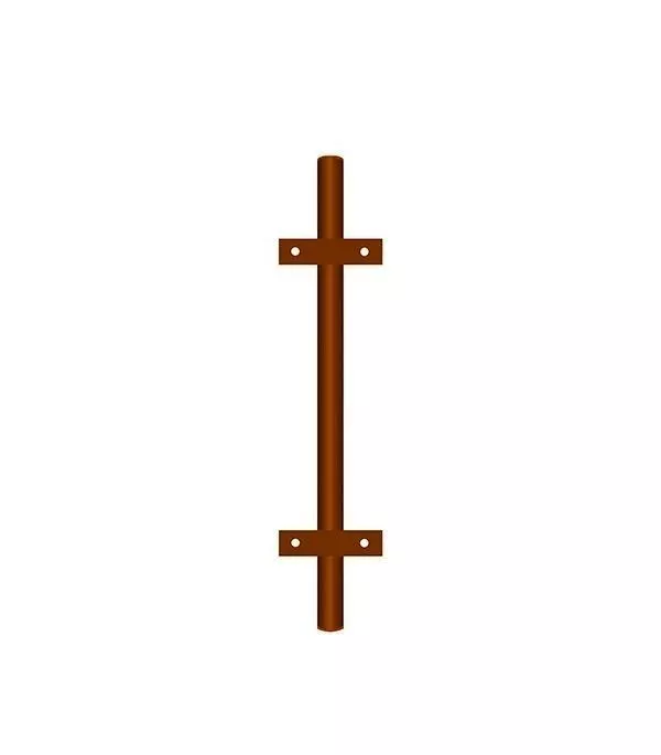 Столб заборный D42, Н-2300мм, с планками и пластиковой заглушкой, грунт коричневый купить в краснодаре