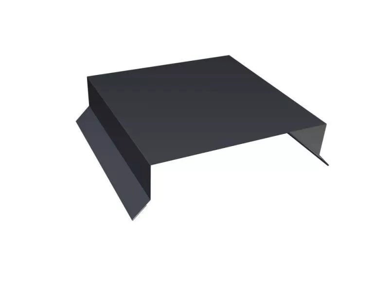 Парапетная крышка прямая 150мм 0,5 GreenCoat Pural BT с пленкой RR 23 темно-серый (RAL 7024 мокрый асфальт) (3м) купить в краснодаре