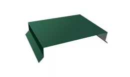 Парапетная крышка прямая 200мм 0,5 GreenCoat Pural BT с пленкой RR 11 темно-зеленый (RAL 6020 хромовая зелень) (2м). Артикул: 36521