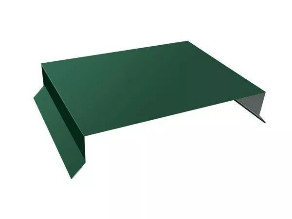 Парапетная крышка прямая 200мм 0,5 GreenCoat Pural BT с пленкой RR 11 темно-зеленый (RAL 6020 хромовая зелень) (3м) купить в краснодаре