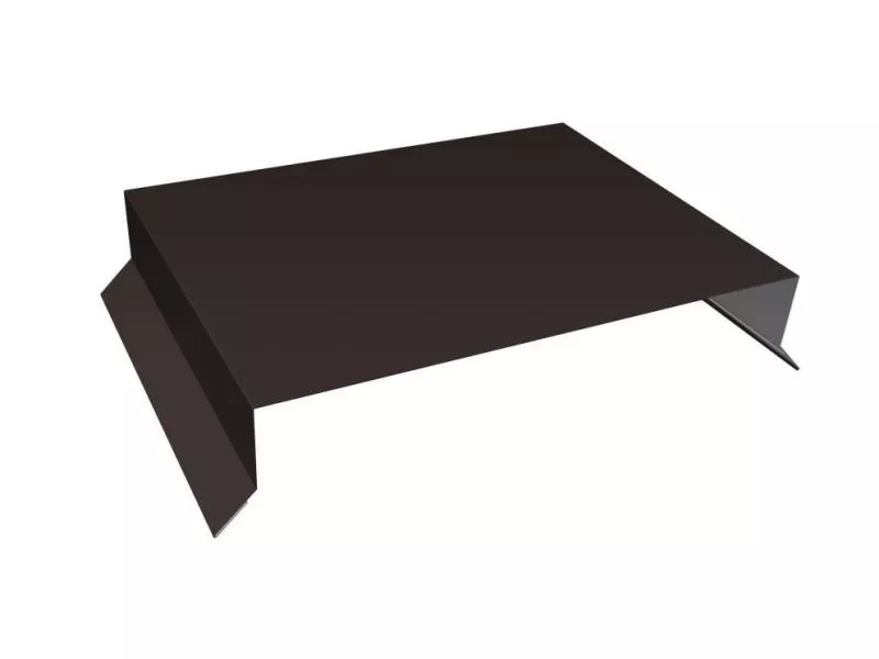 Парапетная крышка прямая 200мм 0,5 Satin с пленкой RR 32 темно-коричневый (2м) купить в краснодаре