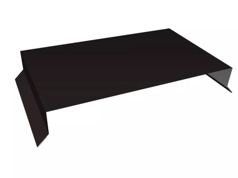 Парапетная крышка прямая 250мм 0,5 Satin Matt TX RAL 9005 черный (2м) купить в краснодаре