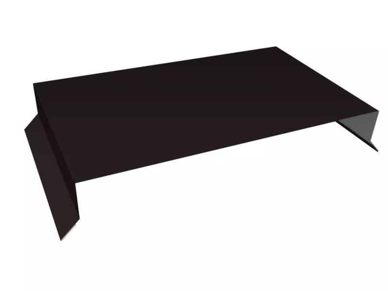 Парапетная крышка прямая 250мм 0,5 Satin Matt RAL 9005 черный (3м) купить в краснодаре