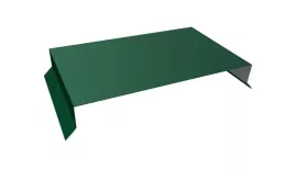 Парапетная крышка прямая 390мм 0,5 GreenCoat Pural BT с пленкой RR 11 темно-зеленый (RAL 6020 хромовая зелень) (2,5м). Артикул: 36632