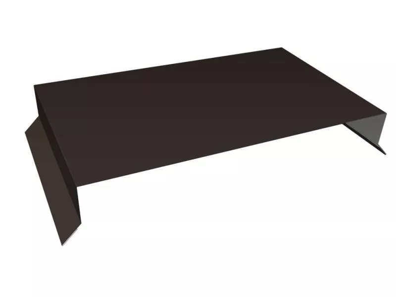 Парапетная крышка прямая 390мм 0,5 Satin Matt RR 32 темно-коричневый (3м) купить в краснодаре