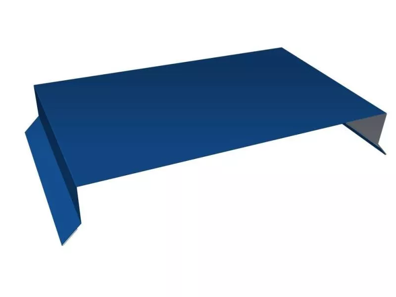 Парапетная крышка прямая 390мм 0,5 Satin с пленкой RAL 5005 сигнальный синий (3м) купить в краснодаре