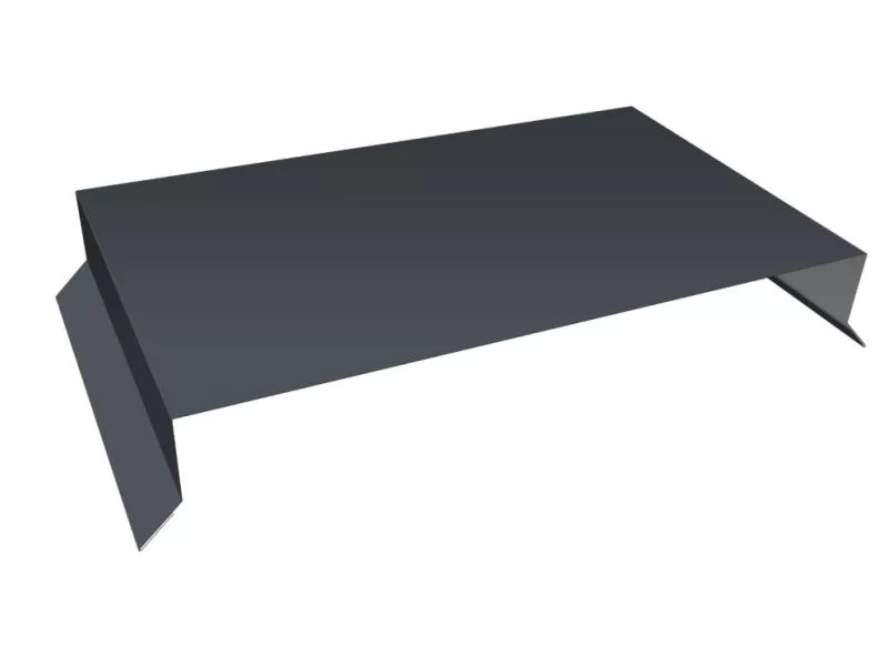 Парапетная крышка прямая 390мм 0,7 PE с пленкой RAL 7024 мокрый асфальт (2м) купить в краснодаре